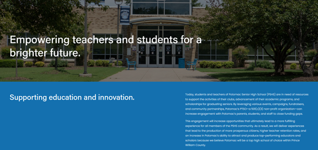 picture of the front of PSHS with the words "empowering teachers and students"